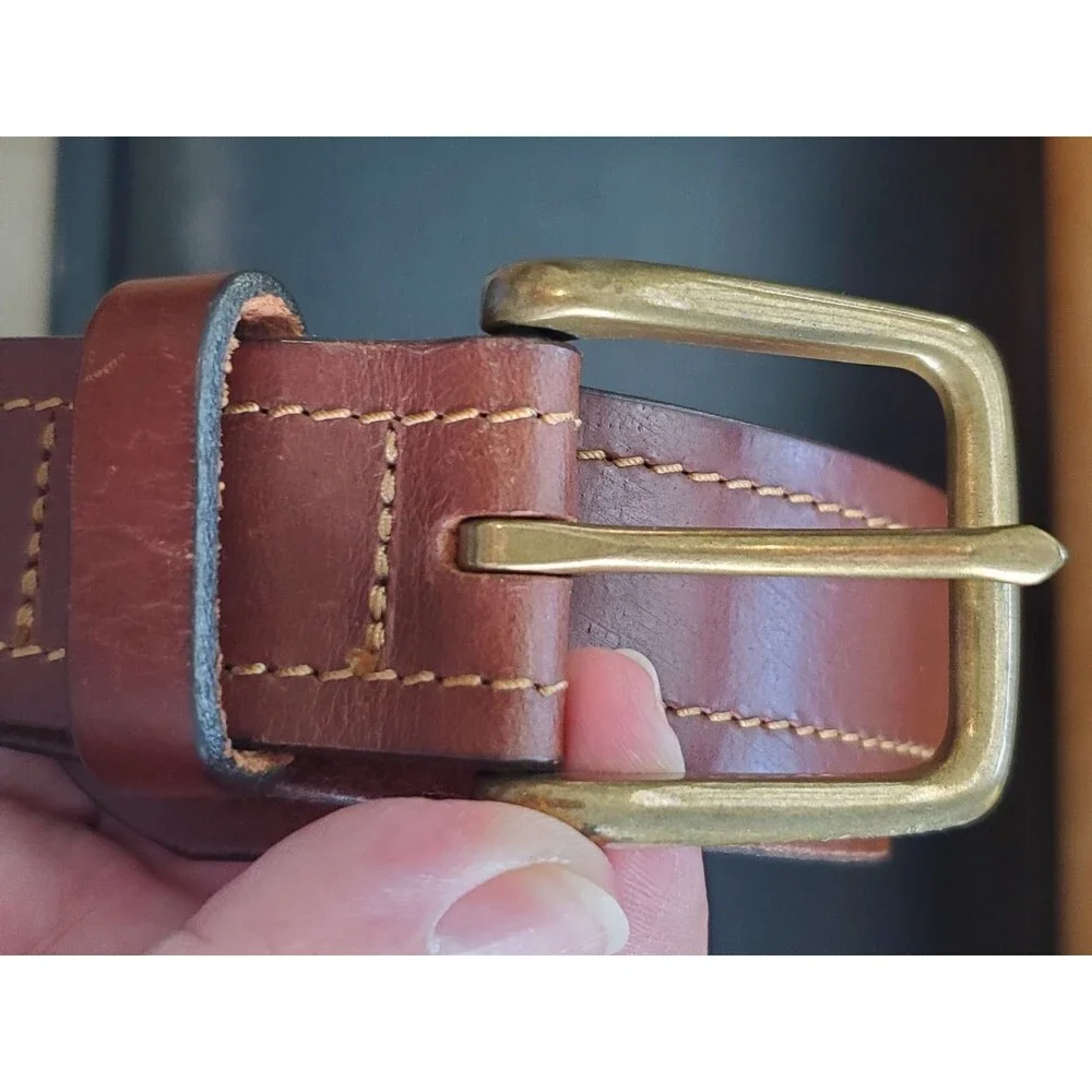 Unbranded Men's Brown Genuine Leather Belt Size Large